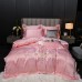 Luxury washed satin silk four-piece set 120  light luxury embroidered jacquard bedding sheet 220*240 Wedding bedding set