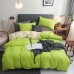Amazon stock solid color bedding sheet four-piece three-piece set.King Queen size 2.2 Meters two-tone duvet cover Bed sheets