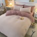 Amazon pure color brushed four-piece set  winter washed cotton warm color matching kit bedding set  adult