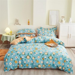 Factory direct selling hot cheap pure cotton beddingset for home. Aloe cotton four-piece set. Customized