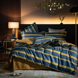 New style washed tencel four-piece European style light luxury 60s spring and summer cold silky quilt cover bedding set