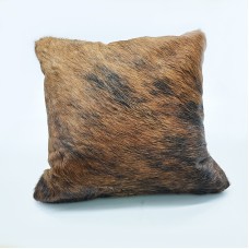 Factory direct sale luxury  bohemian round pillow cover with pom pom high quality cowhide leather pillow cover