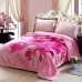 Wholesale in Stock Luxury Printed Thick Sherpa Fleece Blankets Super Soft Winter Red Heavy Raschel Mink Blanket