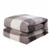 Customized Modern Simple Coral Fleece Blanket Thicken Printed Flannel Plaid Striped Blanket For Home Decor