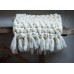 Promotional Latest Soft Breathable Pink Chunky Knit Blanket Comfortable Bed Sofa Floor Hand Woven Tassel Wool Blanket