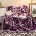 Reactive Dyeing Weft Flower Printed Sherpa Fleece Blankets Warm Super Soft Polyester Mink Fluffy Throws Blanket for Home Decor