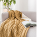 Top Sale chunky plush knitted plain dye fleece throw knitted blankets warm soft blanket for Lunch break