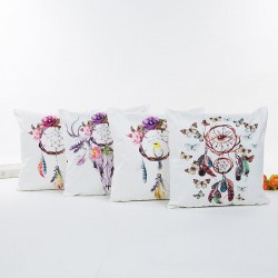 Satin Simulation Silk Dream Catcher Pillow Case Sofa Home Decor Cushion Cover