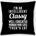 45 x 45cm Cool Black Linen Throw Pillow Couch Case Home Sofa Cushion Cover Phrases Pillowcases