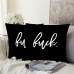 45 x 45cm Cool Black Linen Throw Pillow Couch Case Home Sofa Cushion Cover Phrases Pillowcases