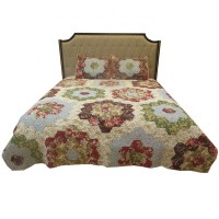 Beautiful print microfiber quilt bedding bedspread waterproof quilt protector ultrasonic machine quilting
