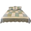 Quality Factory 100% Cotton Real Patchwork with Ruffle Decoration Quilt Bedspread